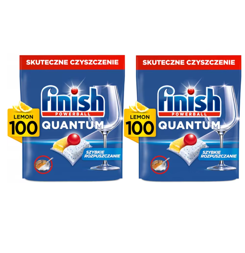 Kapsułki do zmywarki Finish Quantum All in One Lemon 200 szt. - dobra cena! 🔥