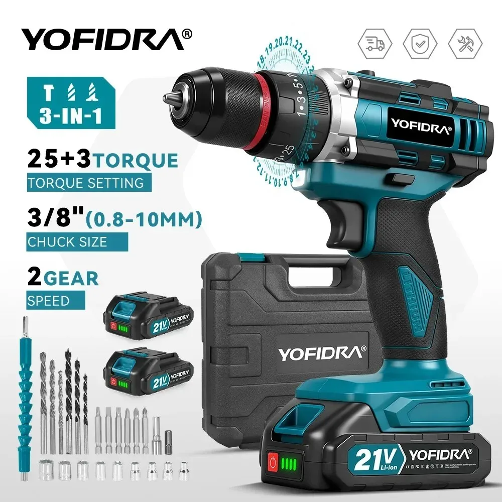 YOFIDRA wiertarko-wkrętarka udarowa 3w1 25+3