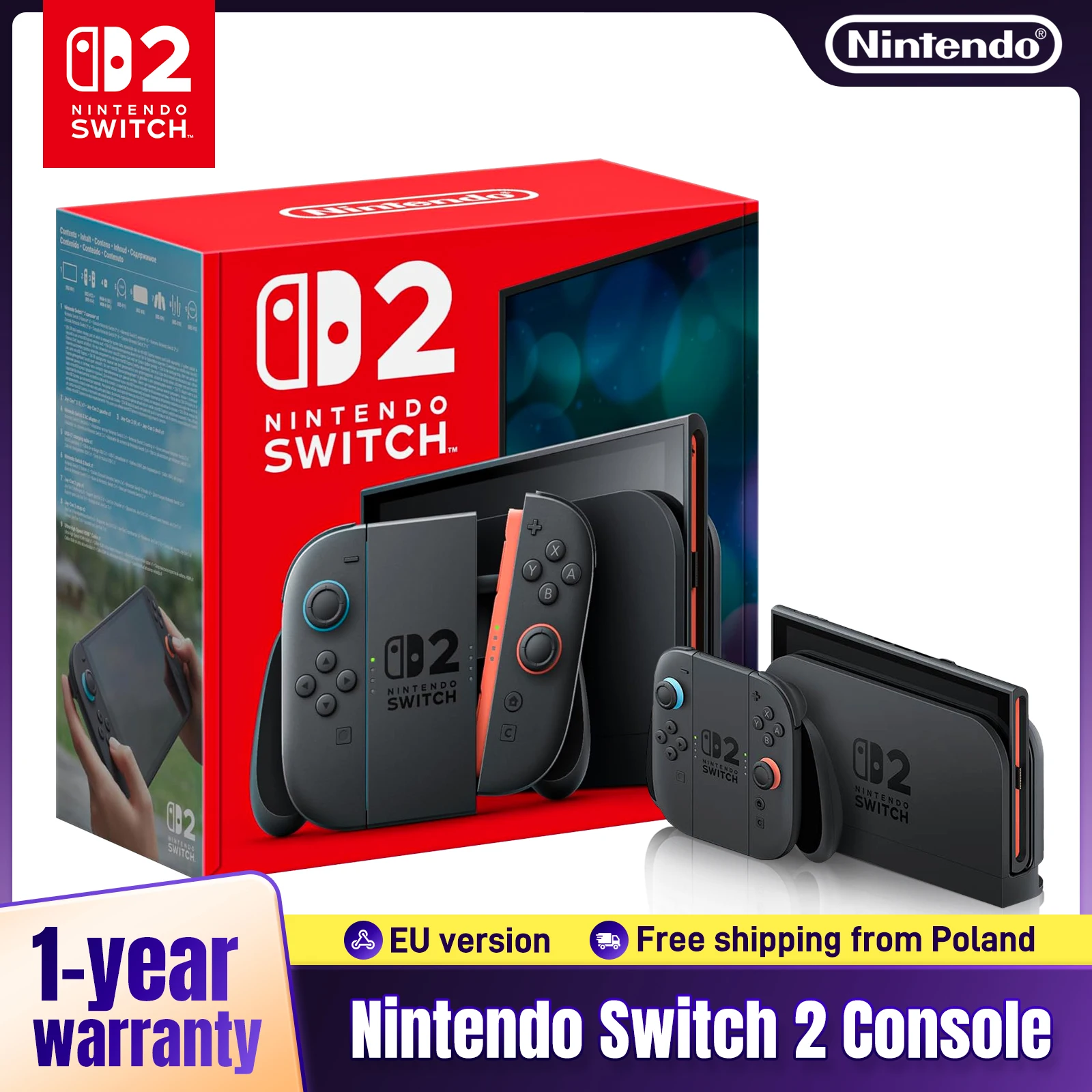Nintendo Switch 2 konsola 256GB z ekranem 7,9" 120Hz