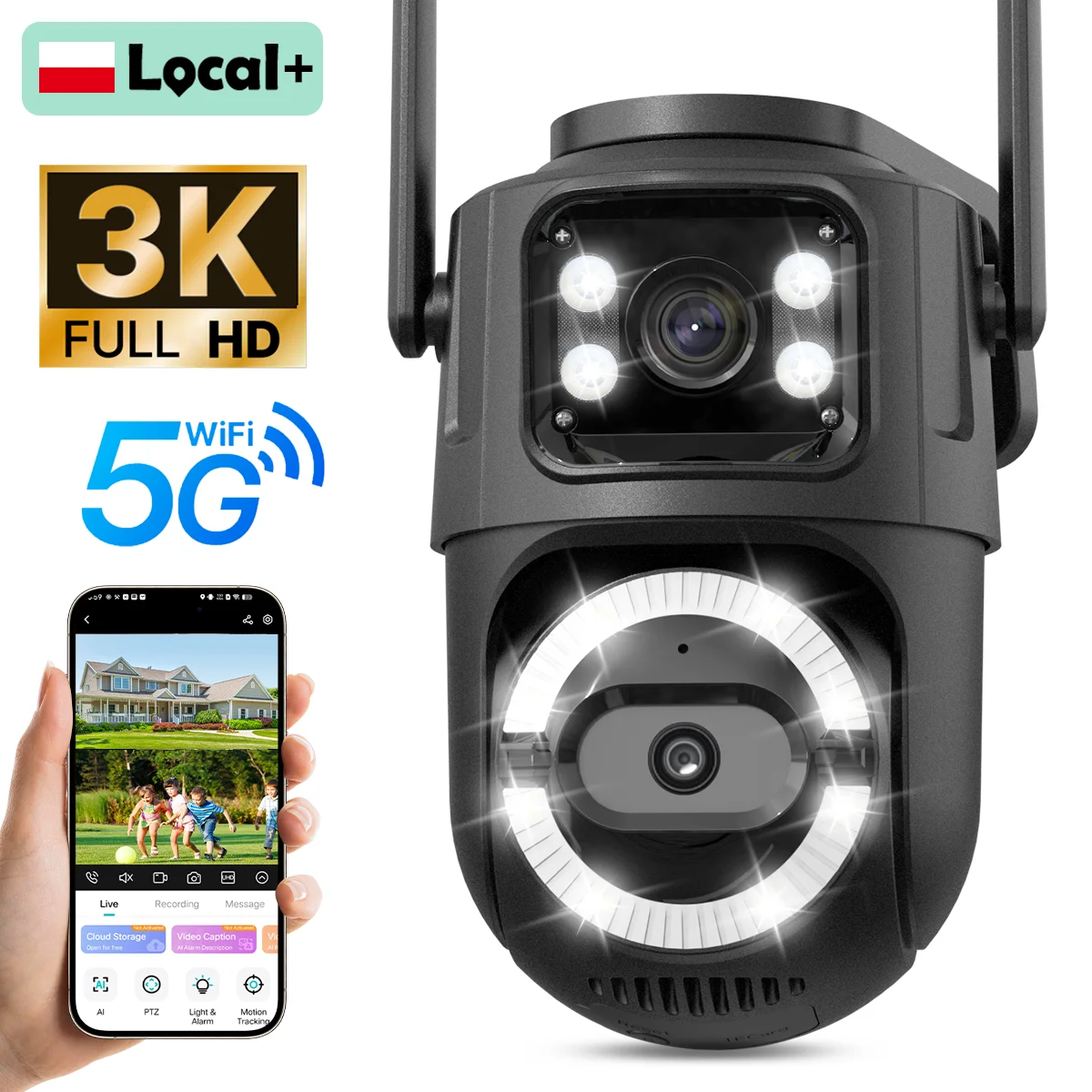 WONSDAR 4K PTZ – kamera WiFi z 2 obiektywami