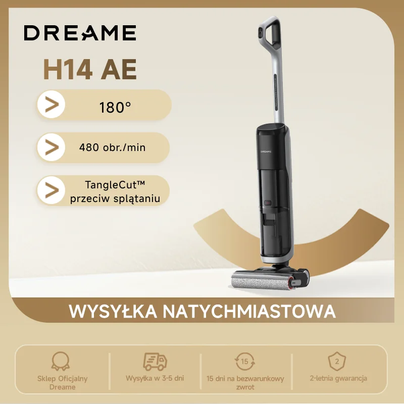 Dreame H14 AE odkurzacz pionowy mopujący 18 000 Pa z funkcją 180°