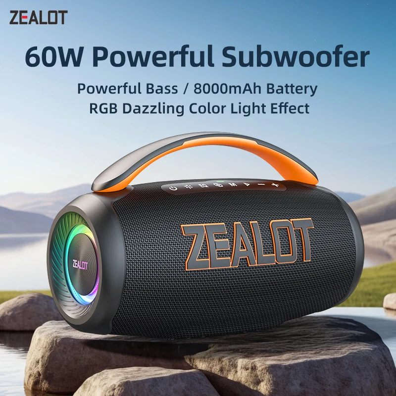 ZEALOT P12 głośnik Bluetooth 60 W z akumulatorem 8000 mAh
