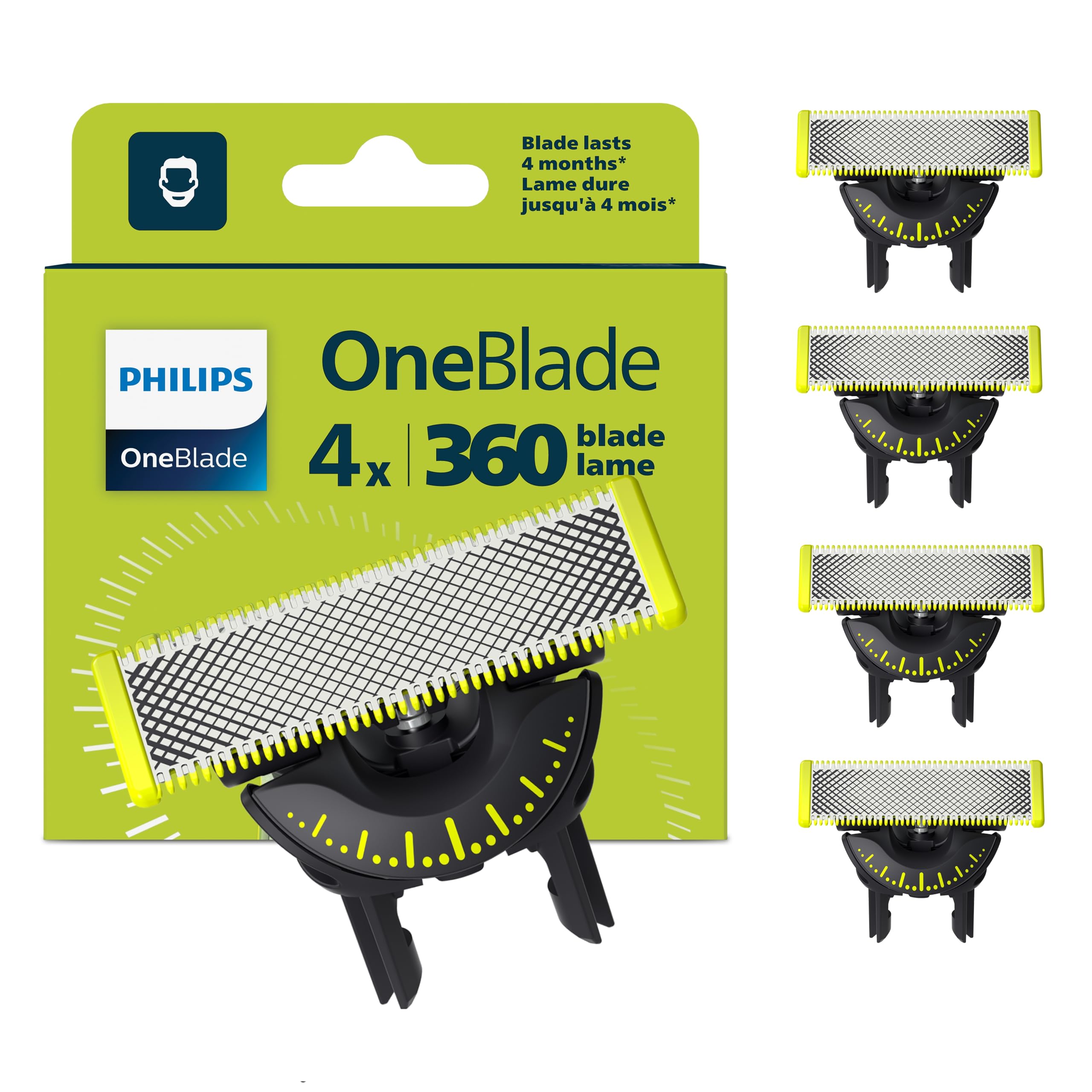 Oryginalne ostrza Philips OneBlade 360 QP440/50 – zestaw 4 sztuk!