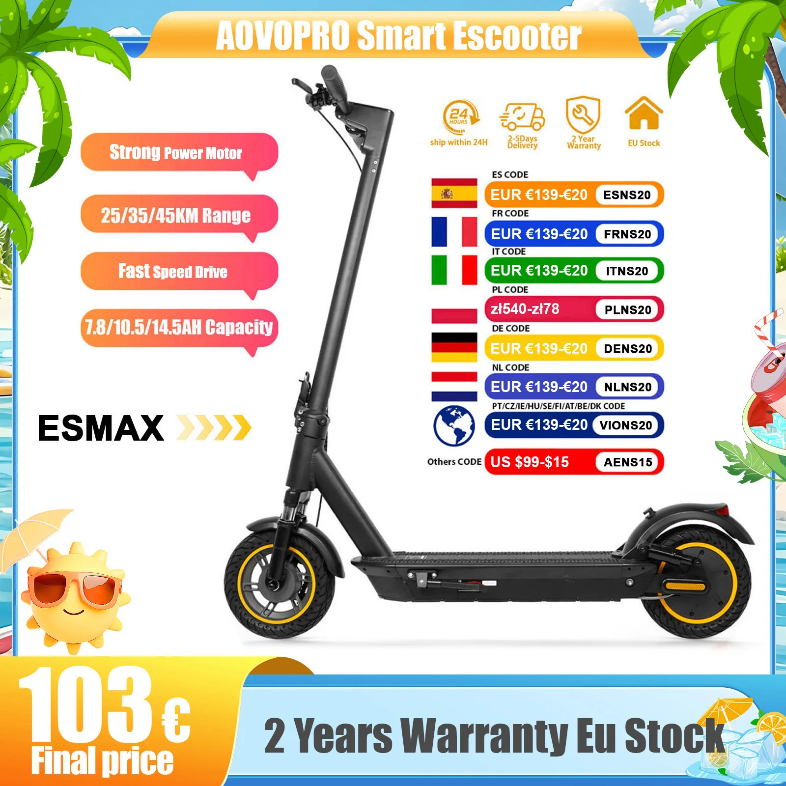 🔥 Hulajnoga elektryczna AOVOPRO TX01 350W z aplikacją!