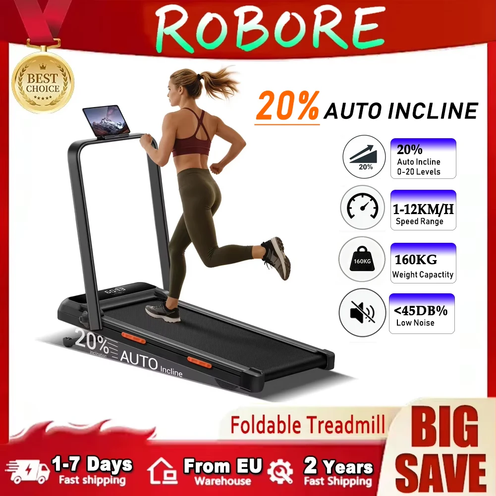 ROBORE X8F – bieżnia elektryczna z automatycznym nachyleniem 20% i prędkością 12 km/h