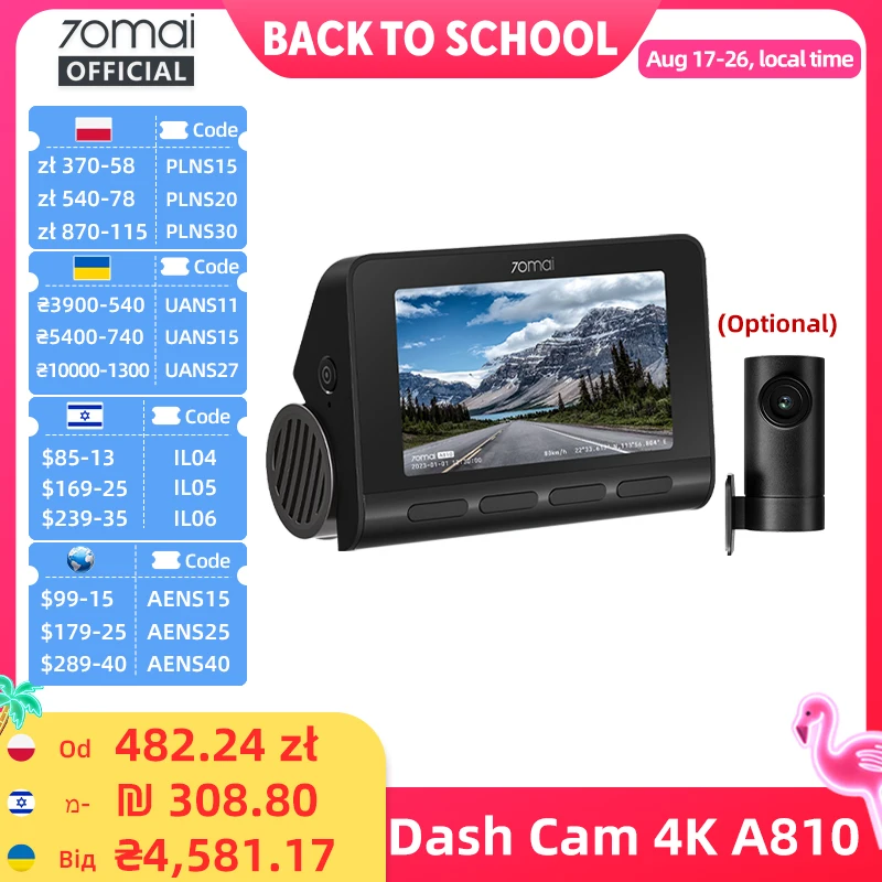 70mai A810 4K z Sony STARVIS 2