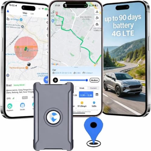wanwaytech tracker GPS 4G do samochodu z magnesem i baterią 6000 mAh