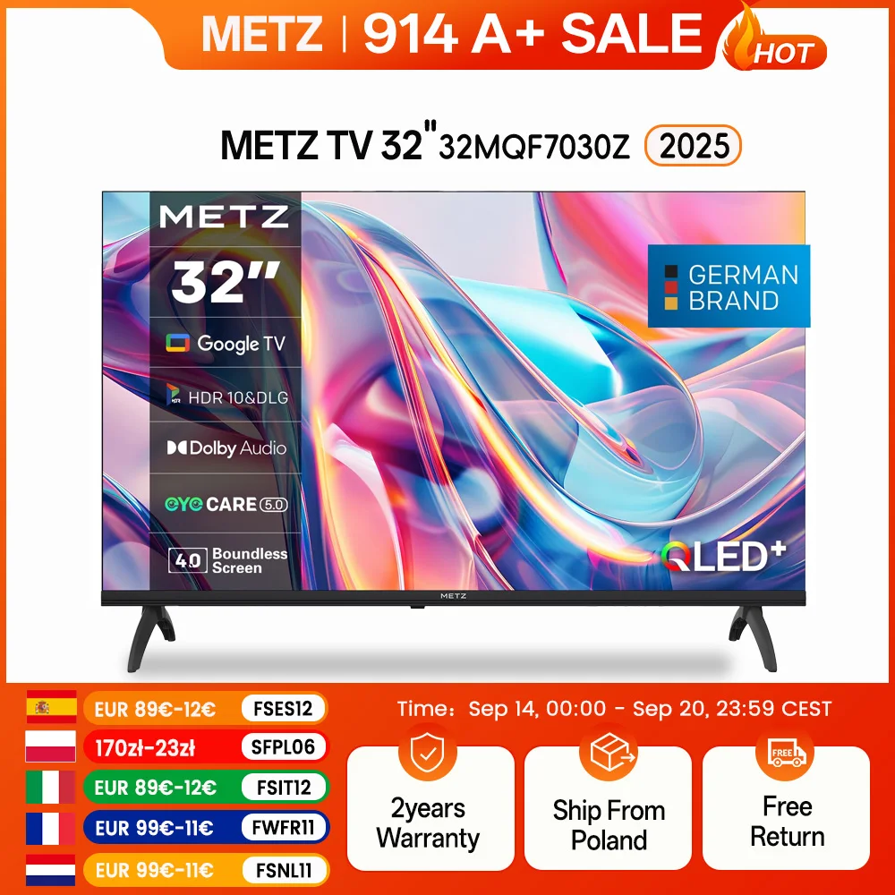 METZ 32MQF7030Z 32" QLED Google TV z HDR10