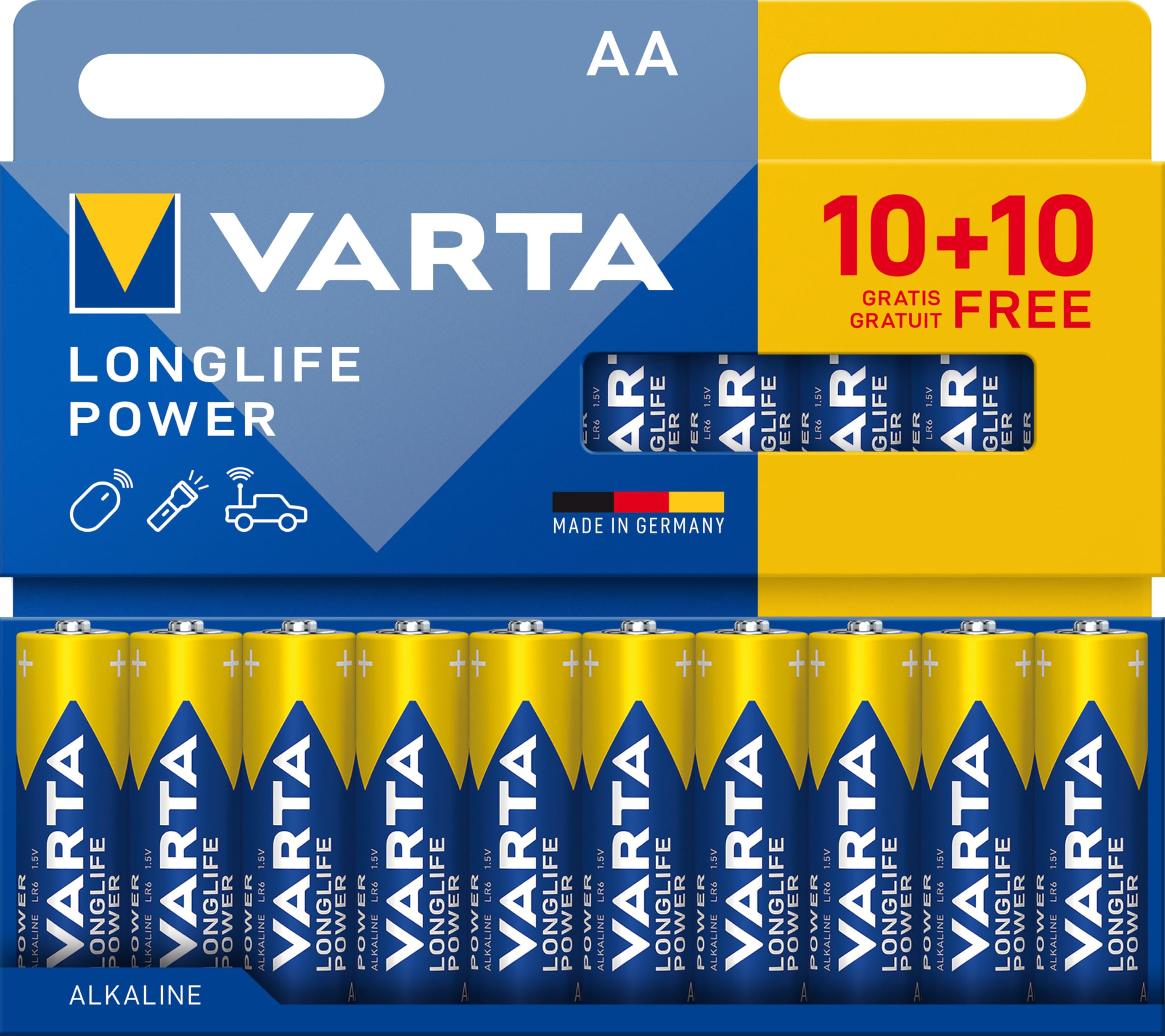 Baterie alkaliczne VARTA Longlife Power AA 20 szt. - bardzo dobra cena! 🔥