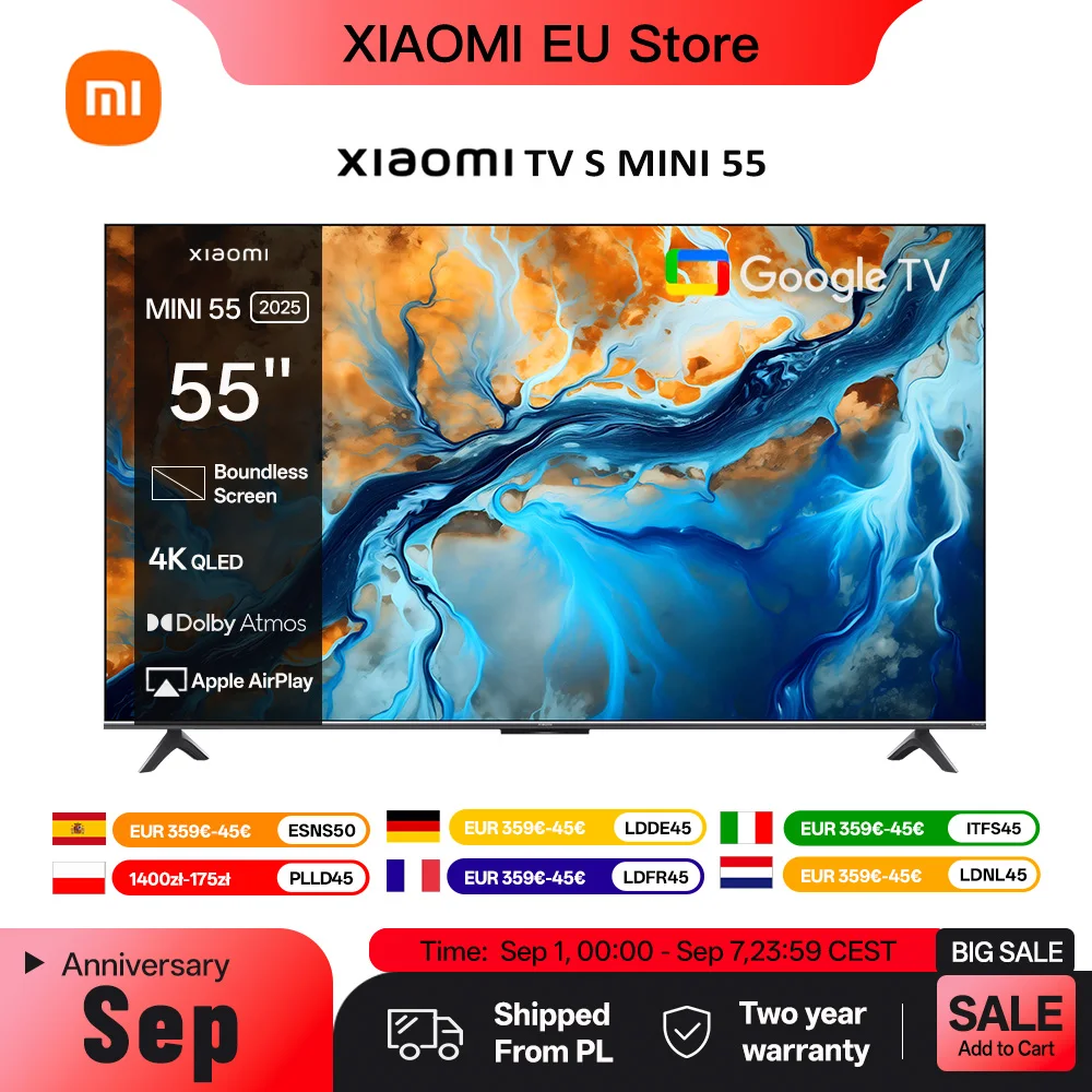 Telewizor Xiaomi S Mini LED 55" 4K 144Hz! 🔥