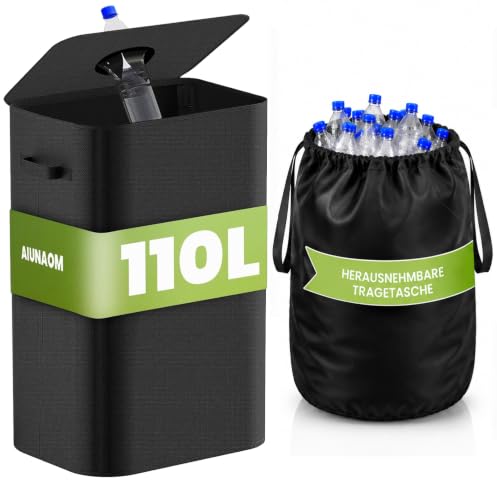 AIUNAOM pojemnik na butelki 110 l z wyjmowanym workiem do recyklingu