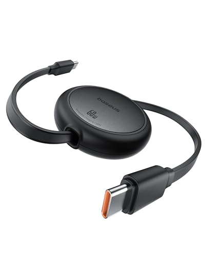 Baseus zwijany kabel USB-C do USB-C 60 W 1 m, czarny