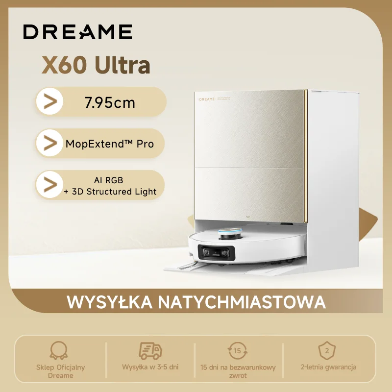Dreame X60 Ultra – robot sprzątający 35 000 Pa z nawigacją VersaLift