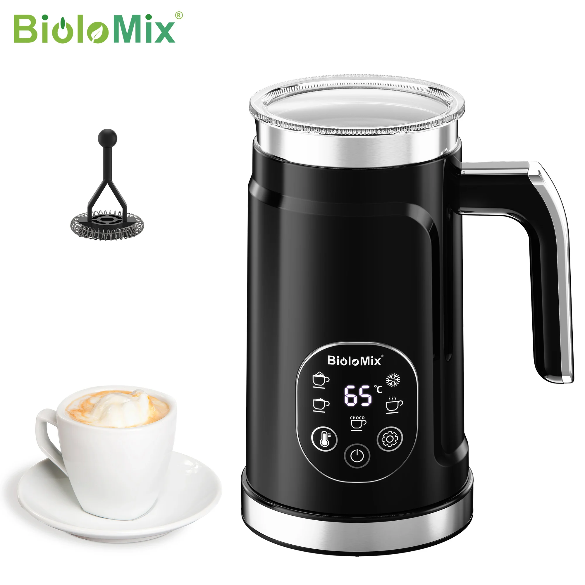BioloMix MF102E spieniacz do mleka 5w1 z dotykowym ekranem LED