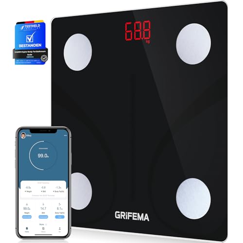 GRIFEMA GA2001 inteligentna waga łazienkowa Bluetooth z analizą składu ciała