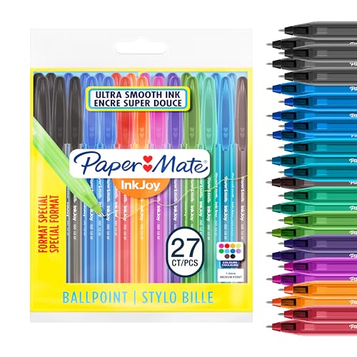 Paper Mate InkJoy 100ST długopisy 1,0 mm, 27 szt. w 10 kolorach