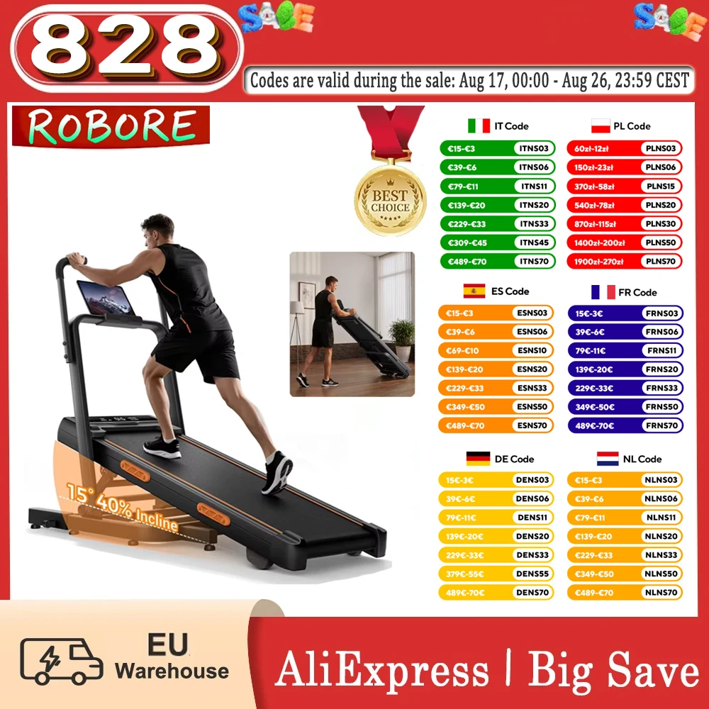 🔥 Składana bieżnia ROBORE X5FD z nachyleniem do 40%!
