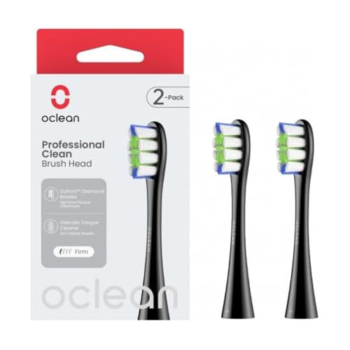 Oclean Professional Clean P1C5 B02 – czarne końcówki do szczoteczki sonicznej, 2 szt.