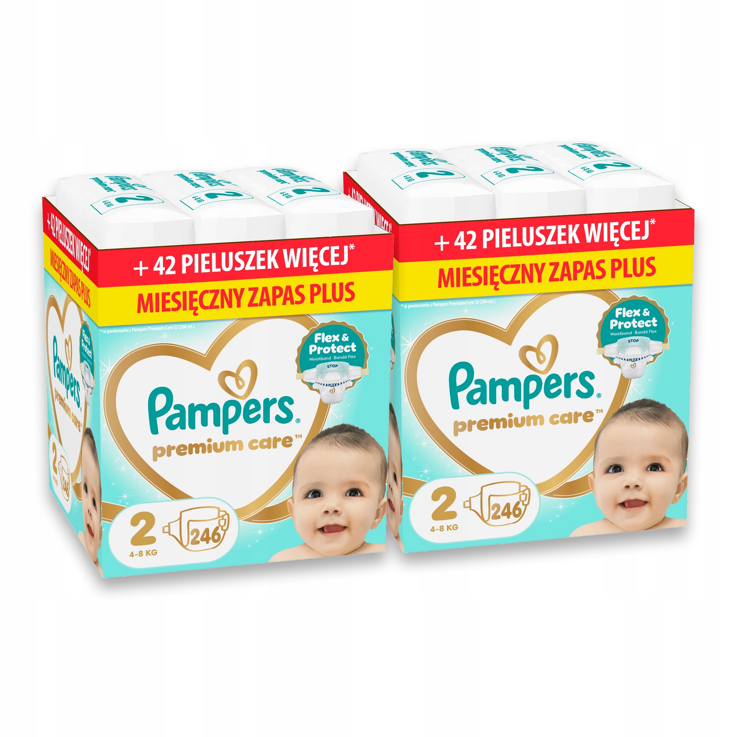 Pampers Premium Care 2 pieluszki 4–8 kg, 492 sztuki