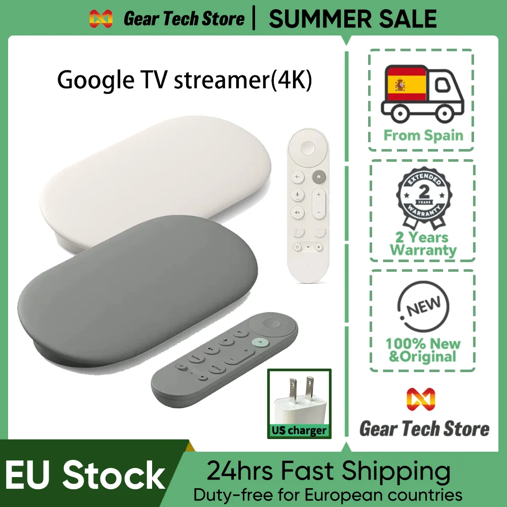 Google TV Streamer 4K 32 GB z 4 GB RAM i Gigabit Ethernet