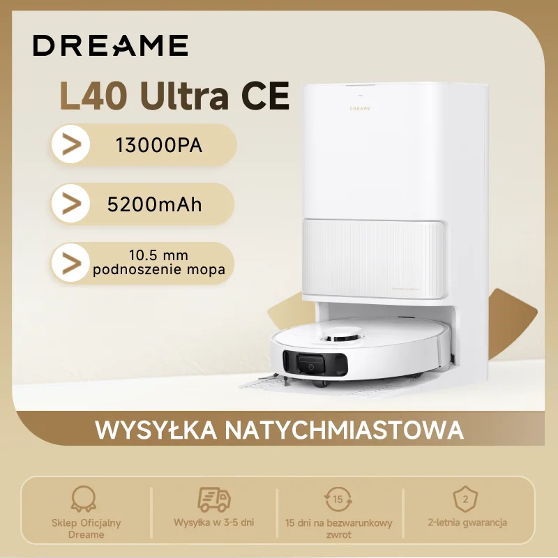 Dreame L40 Ultra CE – robot sprzątający 13 000 Pa ze stacją PowerDock