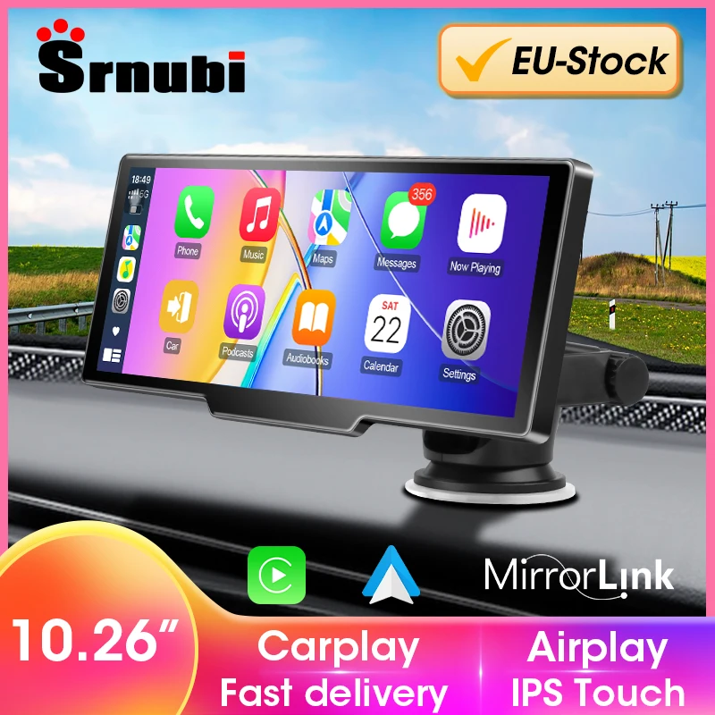 Podofo 10,26″ monitor samochodowy z CarPlay i Android Auto