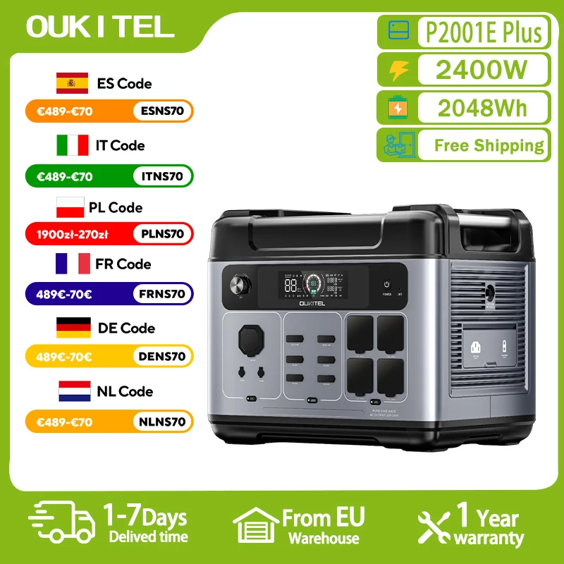 Stacja zasilania OUKITEL P2001E Plus 2400W - bardzo dobra cena! 🔥