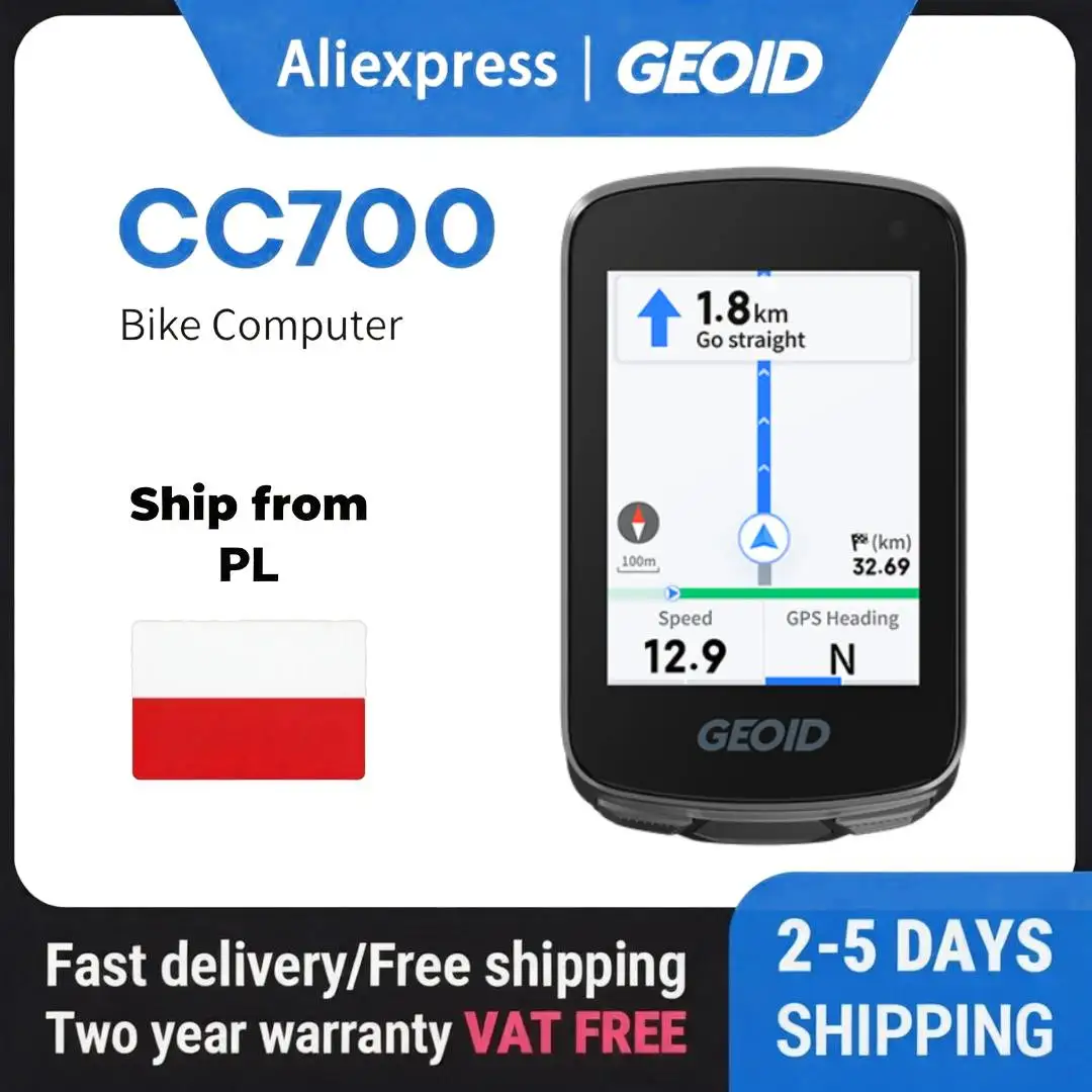 Komputer rowerowy GEOID CC700 z GPS i kolorową nawigacją 🚴🔥