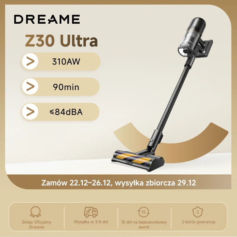 Dreame Z30 Ultra – bezprzewodowy odkurzacz pionowy 330 AW