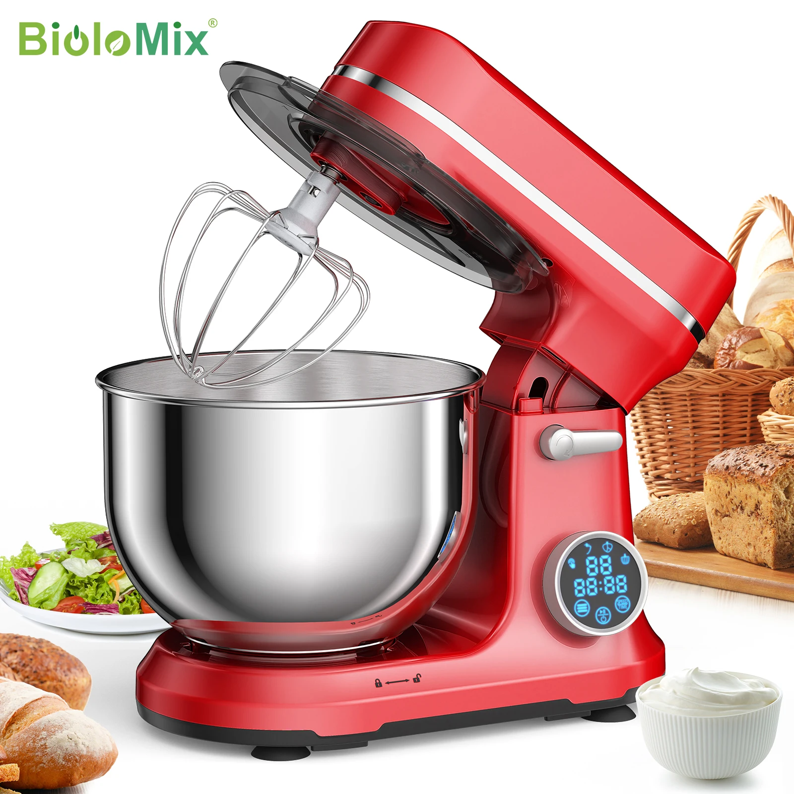 Mocny robot planetarny BioloMix 1200W z wyświetlaczem OLED