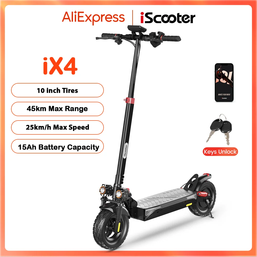 iScooter iX4 hulajnoga elektryczna 800W 48V 15Ah z zasięgiem 40–45 km