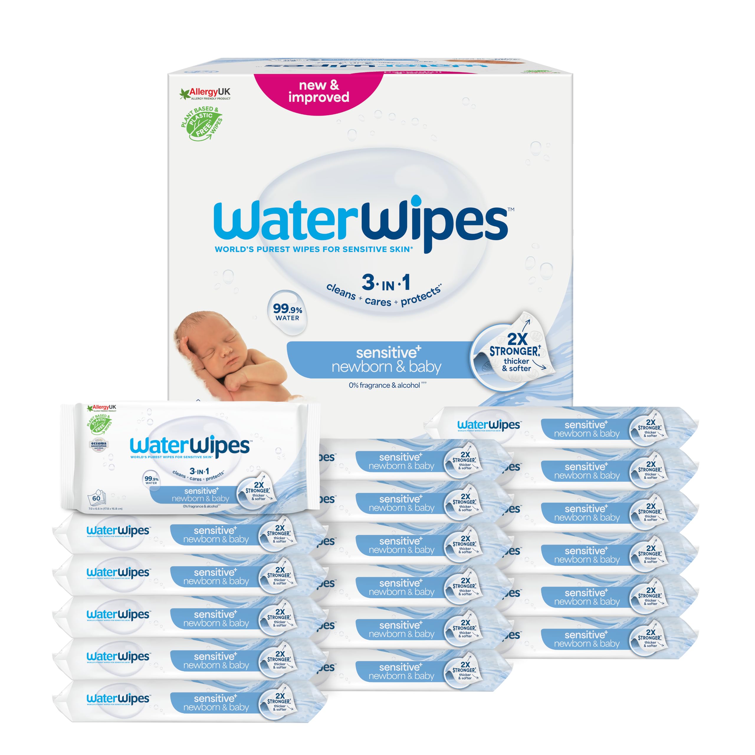 WaterWipes Sensitive+ - duży zestaw 1080 chusteczek! 👶🔥