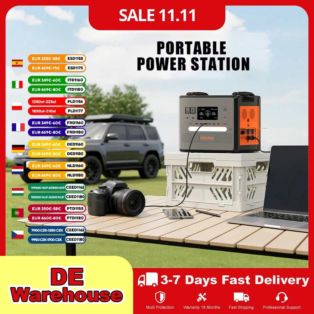 SolarPlay Q2402M – przenośna stacja zasilania LiFePO4 2304Wh 2500W