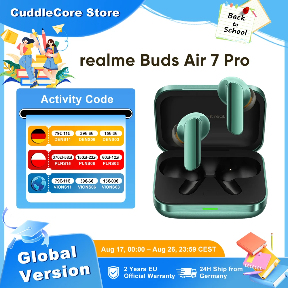 realme Buds Air 7 Pro słuchawki bezprzewodowe TWS z ANC 53 dB
