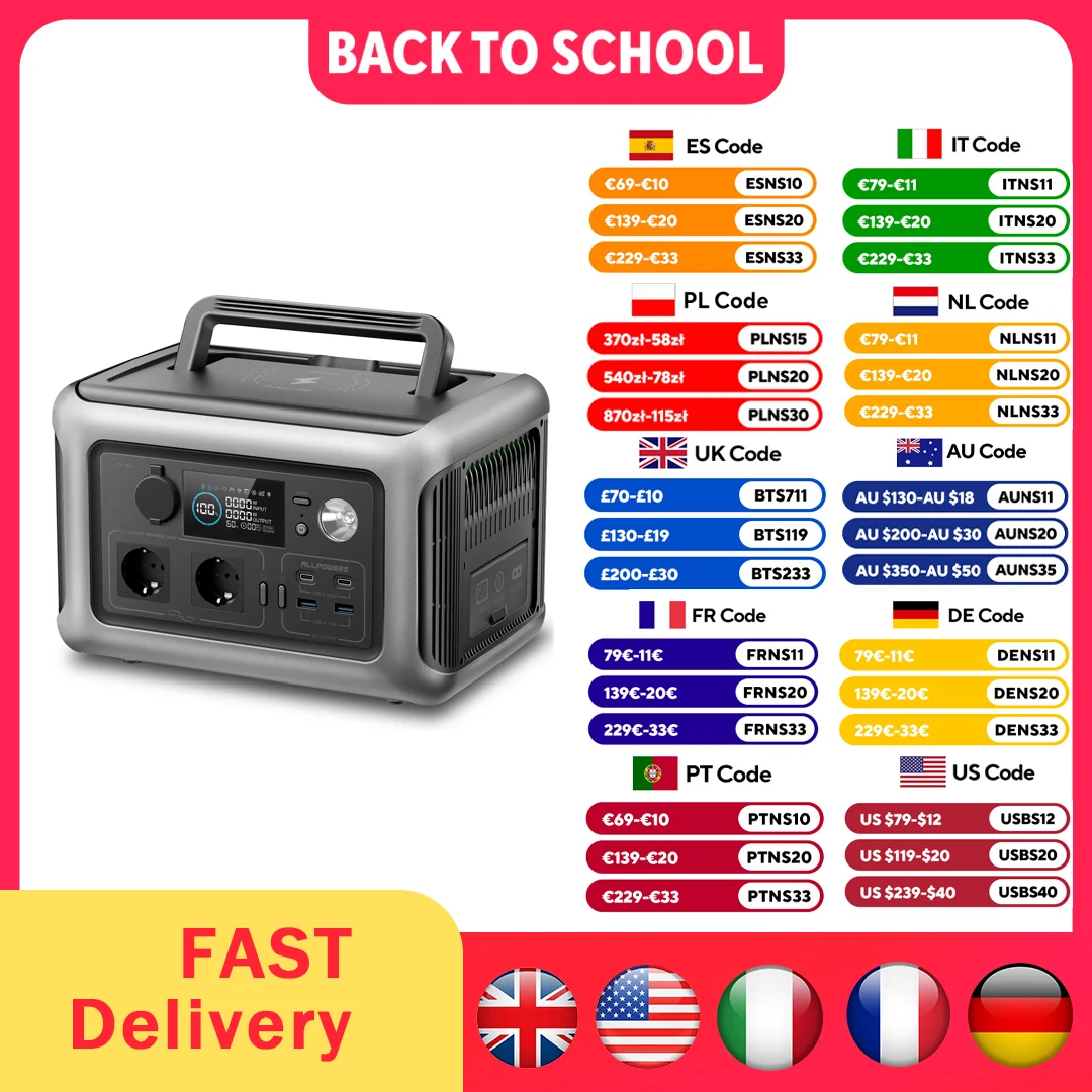 Przenośna stacja zasilania ALLPOWERS R600 299Wh / 600W ⚡🔥