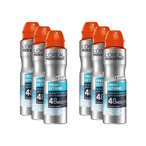 L'Oréal Men Expert Fresh Extreme 72H – antyperspirant w sprayu 6 × 150 ml