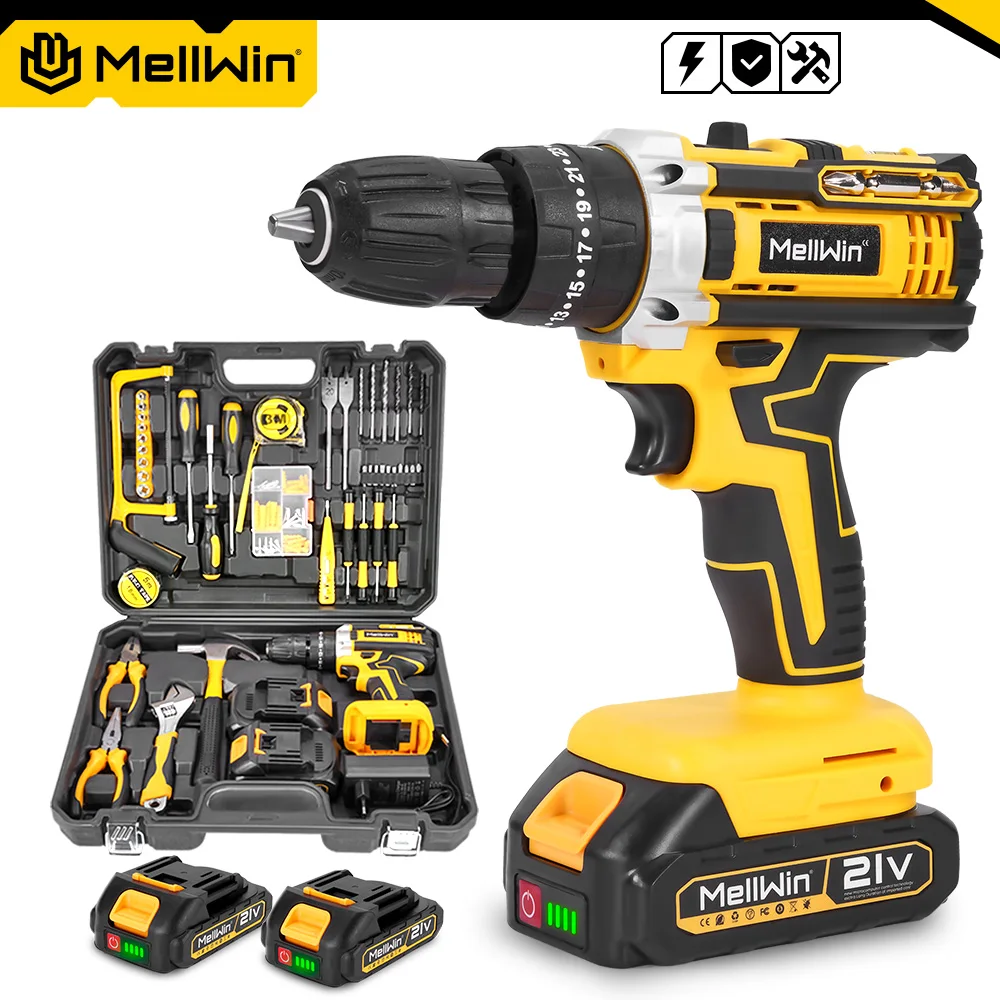 MELLWIN 25+3 wiertarko-wkrętarka udarowa 45 Nm kompatybilna z Makita 18V