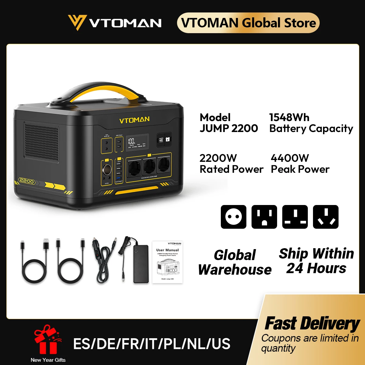 VTOMAN JUMP 2200 stacja zasilania 1548Wh 2200W