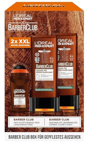 L'Oréal Men Expert Barber Club zestaw pielęgnacyjny 2 × 400 ml + dezodorant 50 ml
