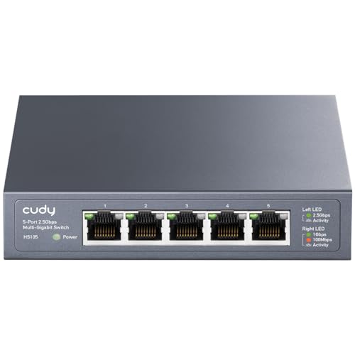 Cudy HS105 – 5-portowy switch Ethernet 2,5 Gb/s bez wentylatora