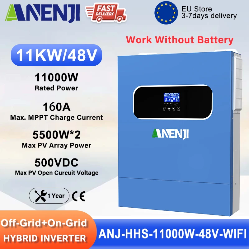 Falownik hybrydowy ANENJI 11kW 48V z 2× MPPT i WiFi za 1411zł! ☀️⚡🔥