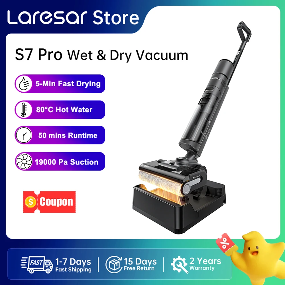 Odkurzacz myjący Laresar S7 Pro z samoczyszczeniem 80°C!