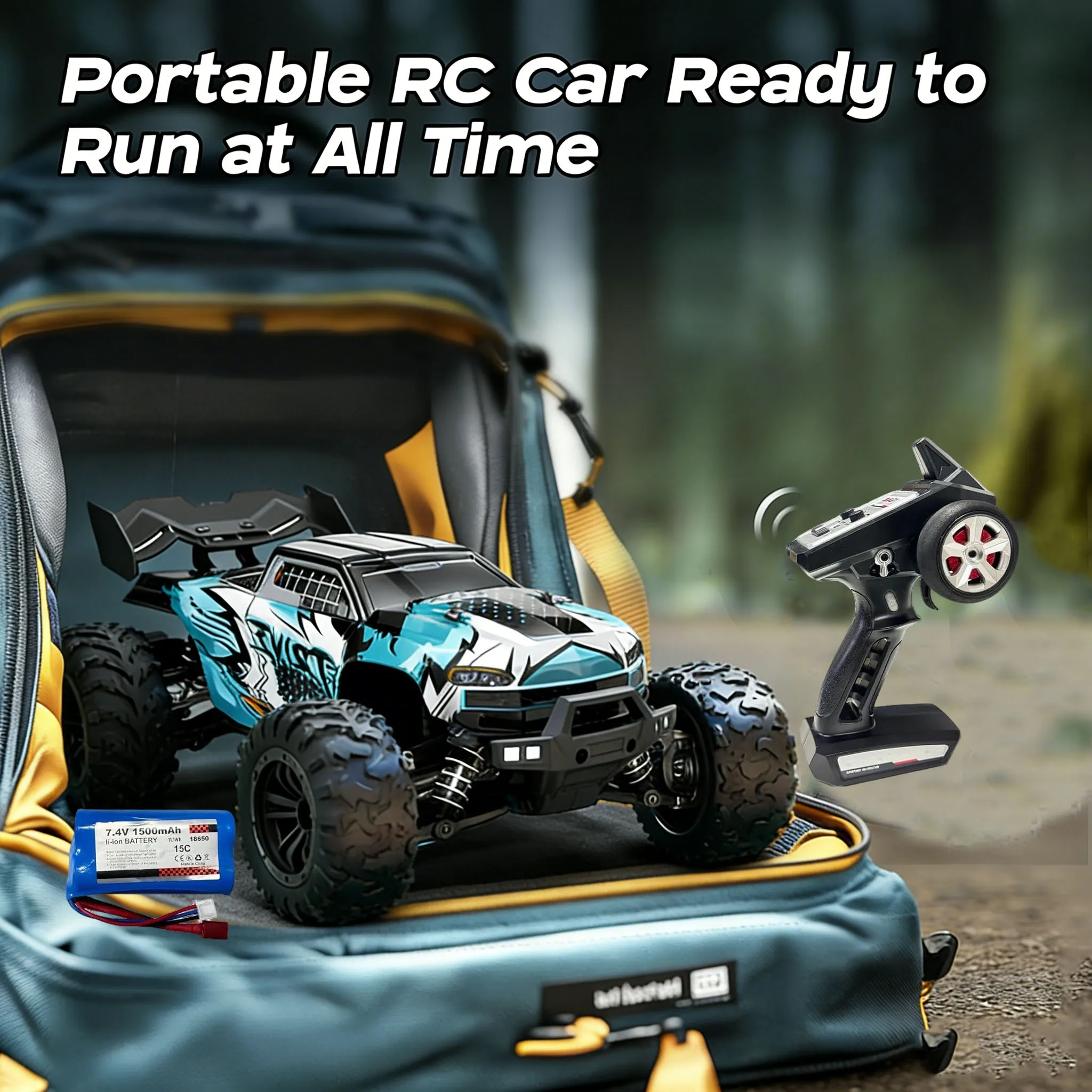 WLtoys samochód RC Monster Truck 1:16 2,4 GHz z oświetleniem podwozia