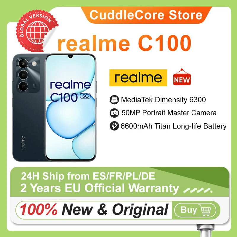 realme C100 5G smartfon z ekranem 144 Hz i baterią 6600 mAh