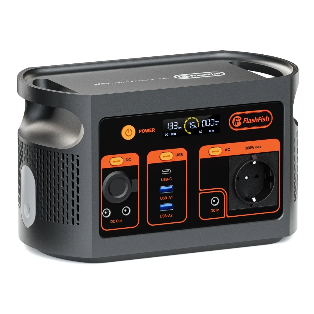 FlashFish E103 – przenośna stacja zasilania 300W 179,2Wh LiFePO4