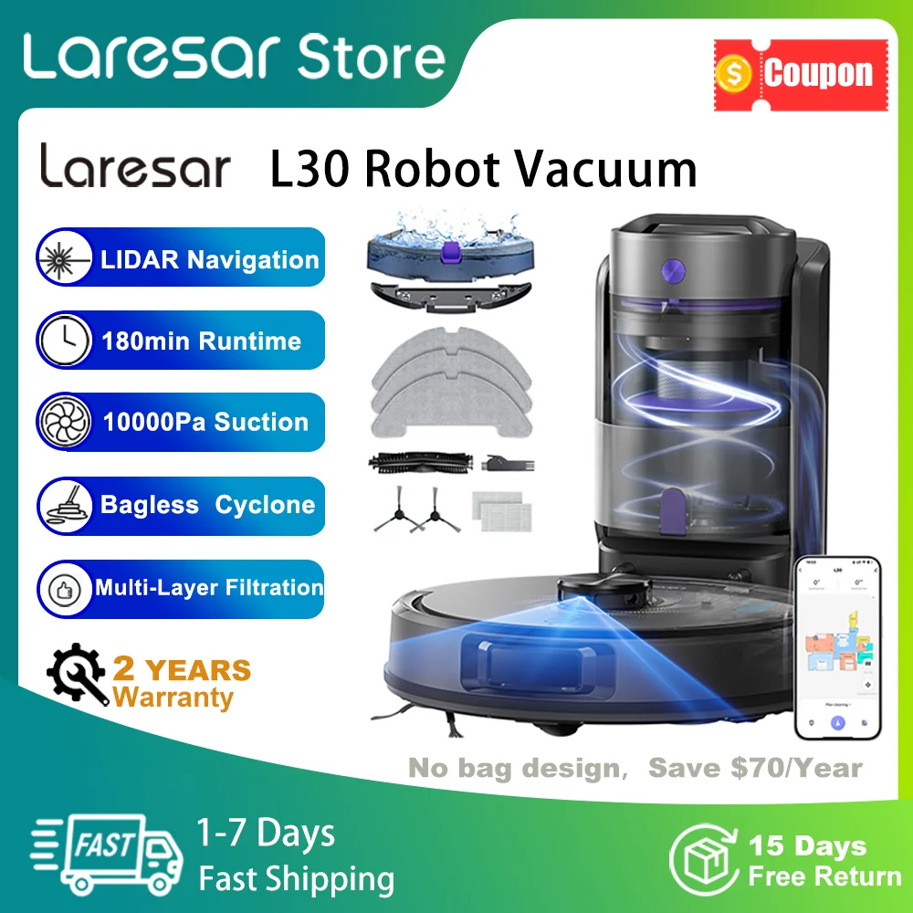 Robot sprzątający Laresar L30 ze stacją 🔥 – 590 zł