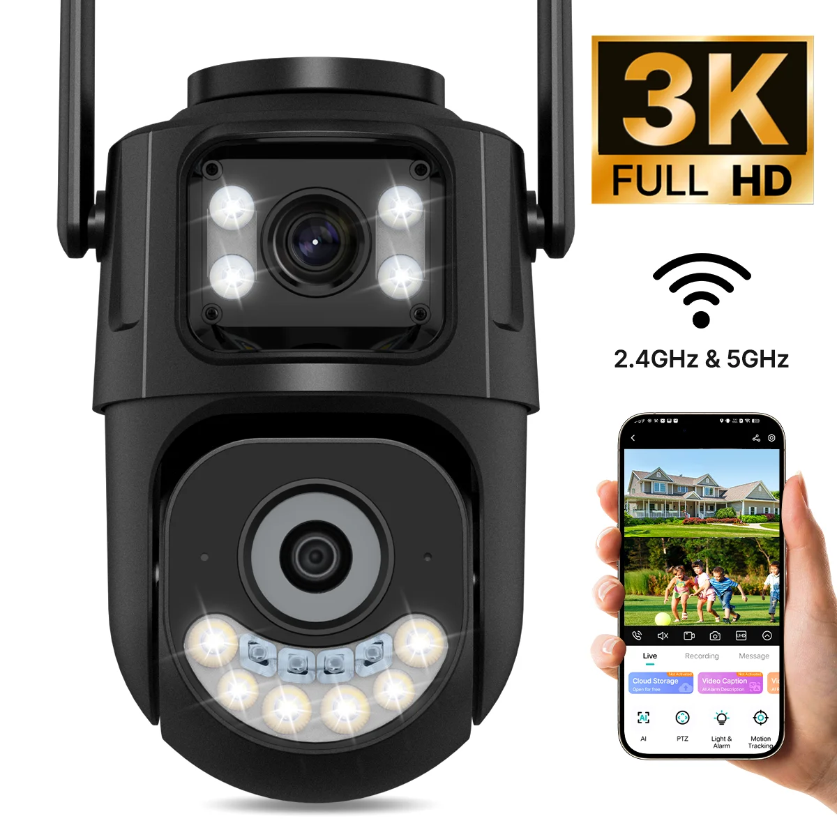 Kamera zewnętrzna WONS DAR 4K 8MP z dwoma obiektywami! 🔥