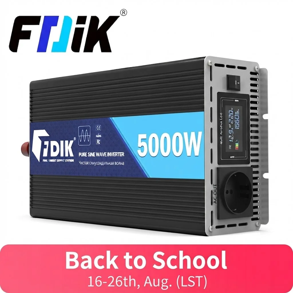 Przetwornica napięcia FDIK 5000W z czystą sinusoidą 🔥