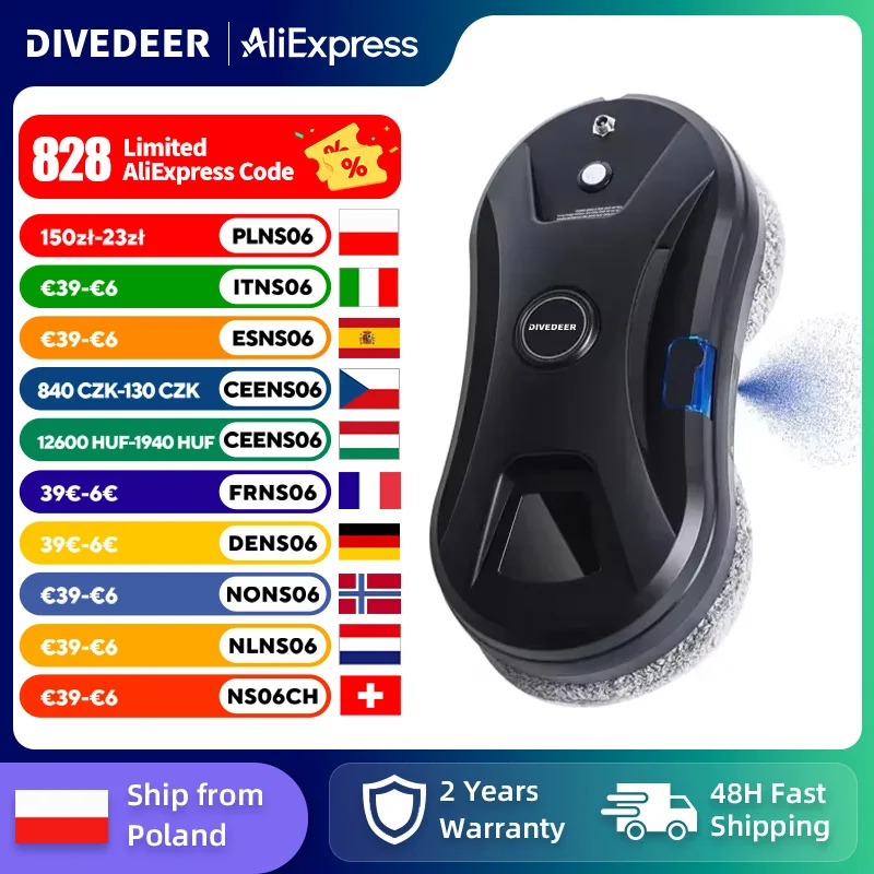 DIVEDEER YTK334 robot do mycia okien ze spryskiwaczem