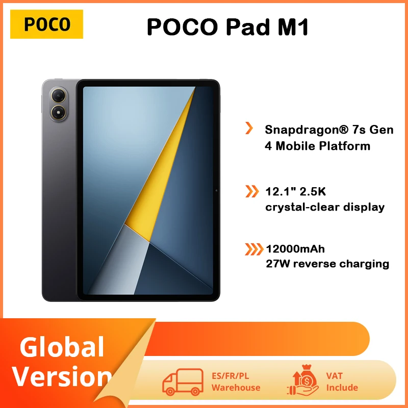 POCO Pad M1 tablet 12,1" 2,5K 120 Hz ze Snapdragon 7s Gen 4